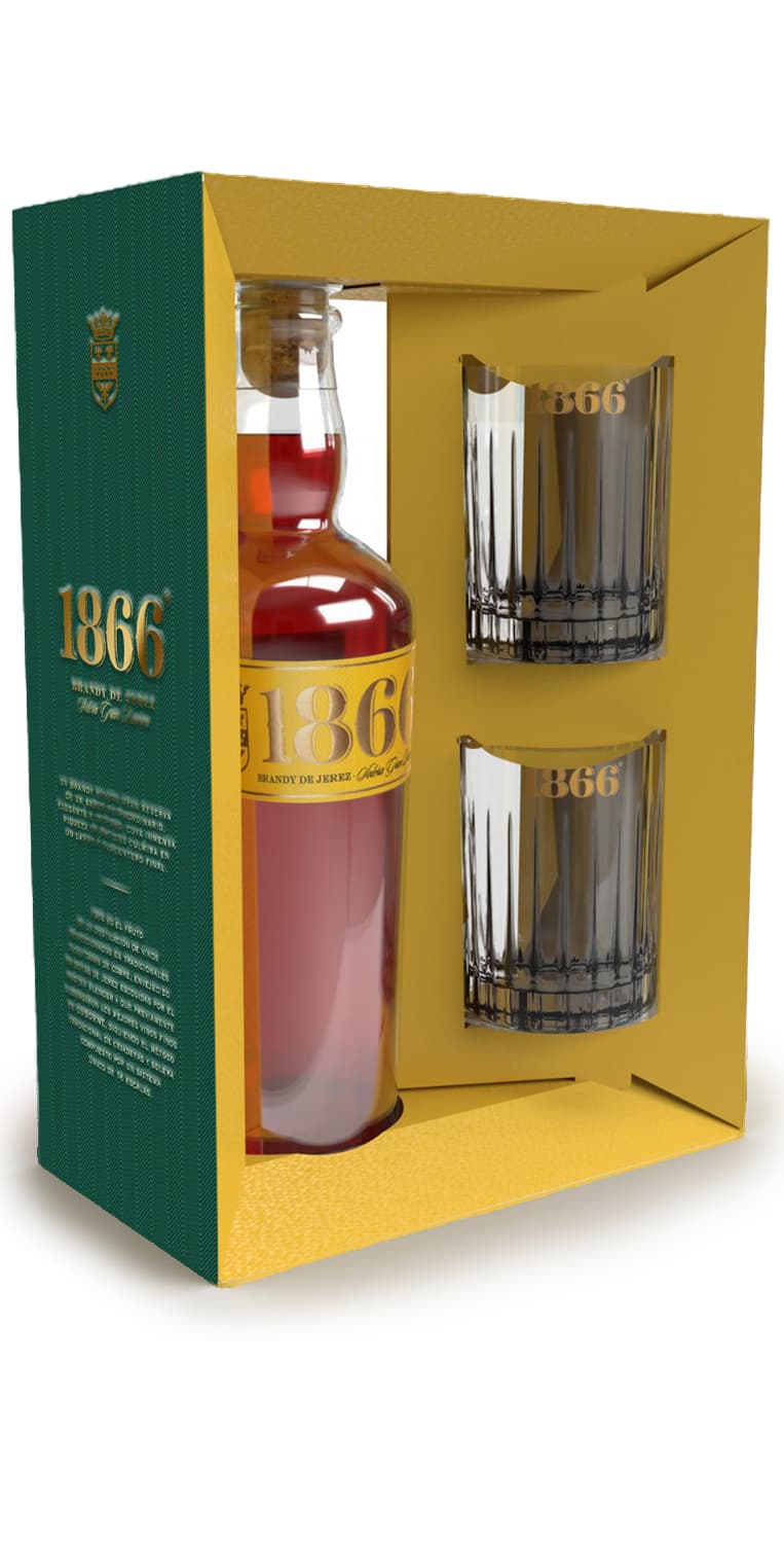 Brandy 1866 + 2 vasos – de Vinoselección – en Vinoselección