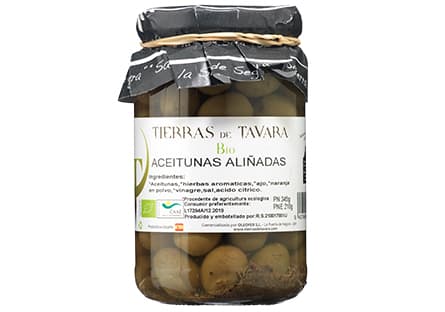 Aceitunas verdes aliñadas Eco Tierras de Tavara – de Vinoselección – en Vinoselección