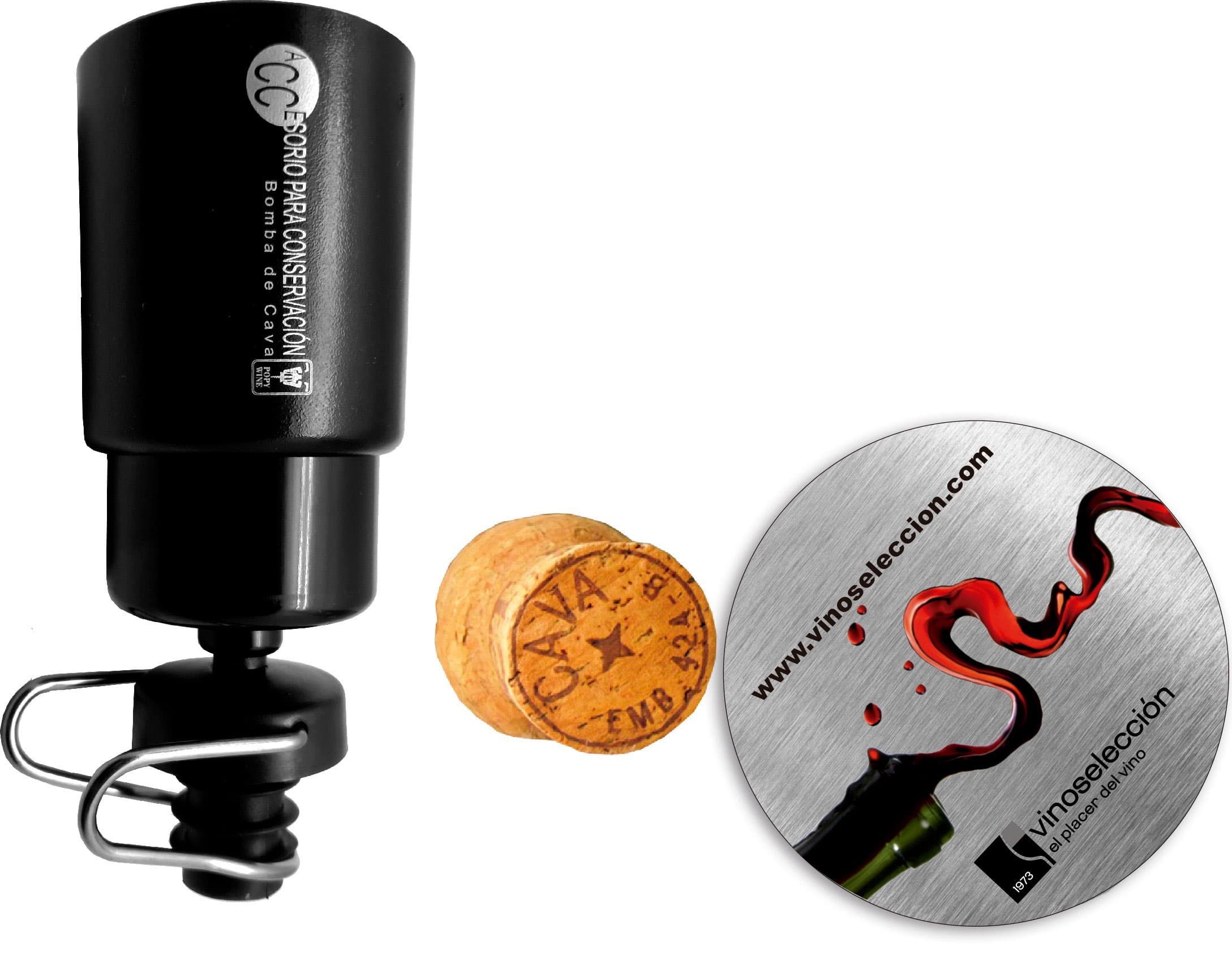 Bomba y tapón conservación cava, champagne y espumosos – de Vinoselección – en Vinoselección