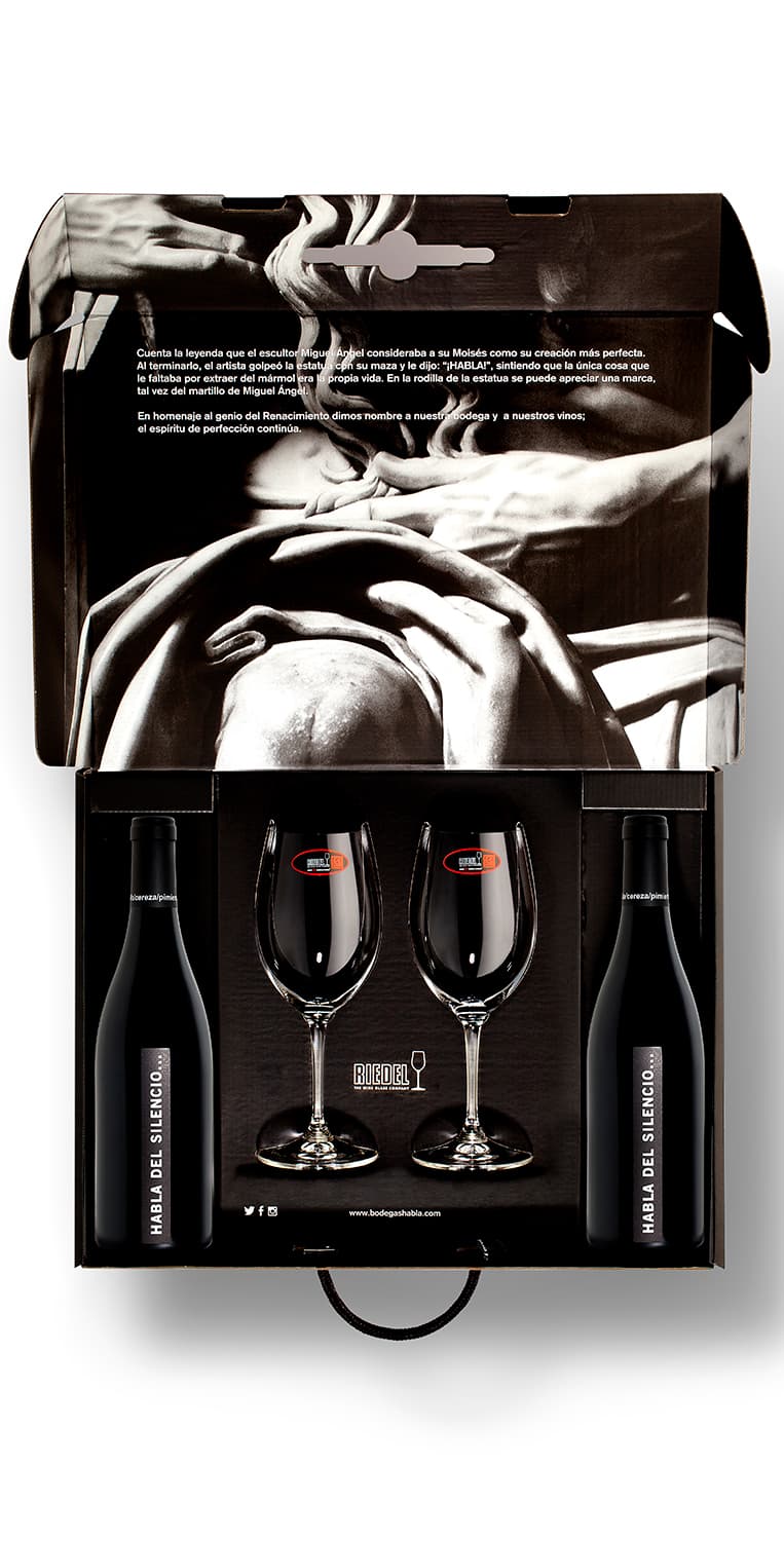 Habla del Silencio | Estuche de 2 botellas + 2 copas – de Vinoselección – en Vinoselección