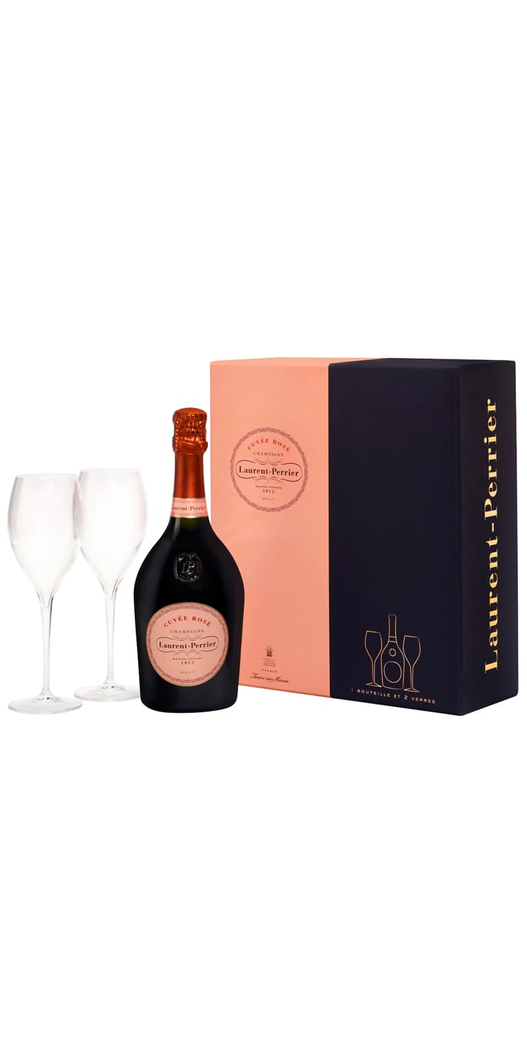 Champagne Laurent Perrier Cuvée Rosé | Estuche con 2 copas – de Vinoselección – en Vinoselección