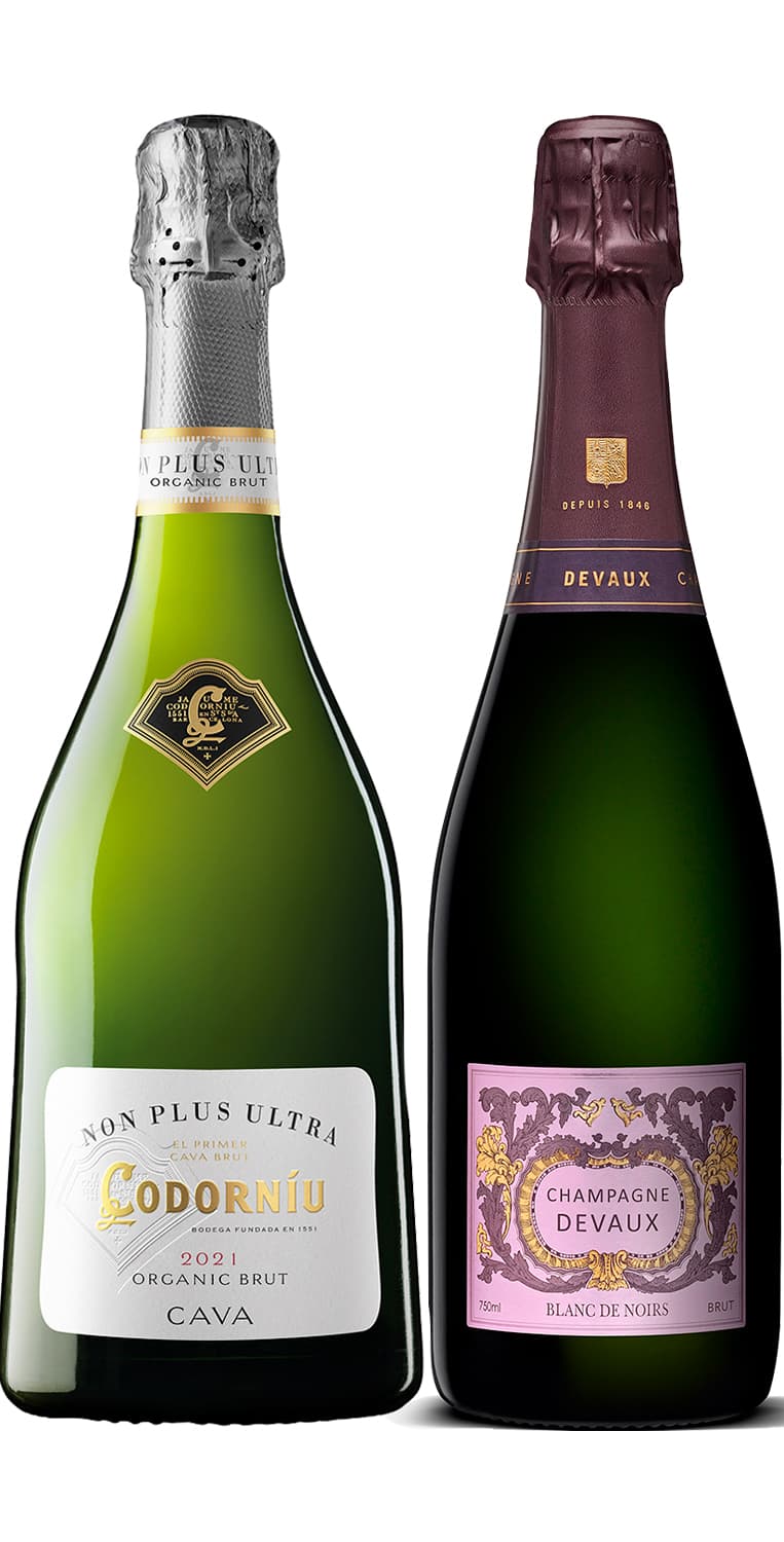 Codorníu Non Plus Ultra Organic Brut 2021 y Champagne Devaux Blanc de Noirs Brut – de Vinoselección – en Vinoselección