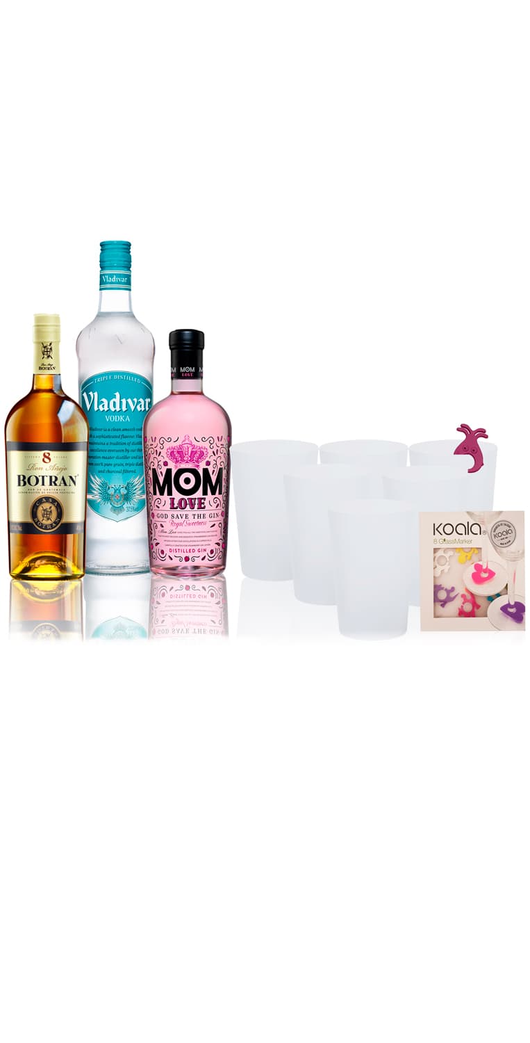 Pack ginebra, vodka y ron + vasos y marcadores – de Vinoselección – en Vinoselección