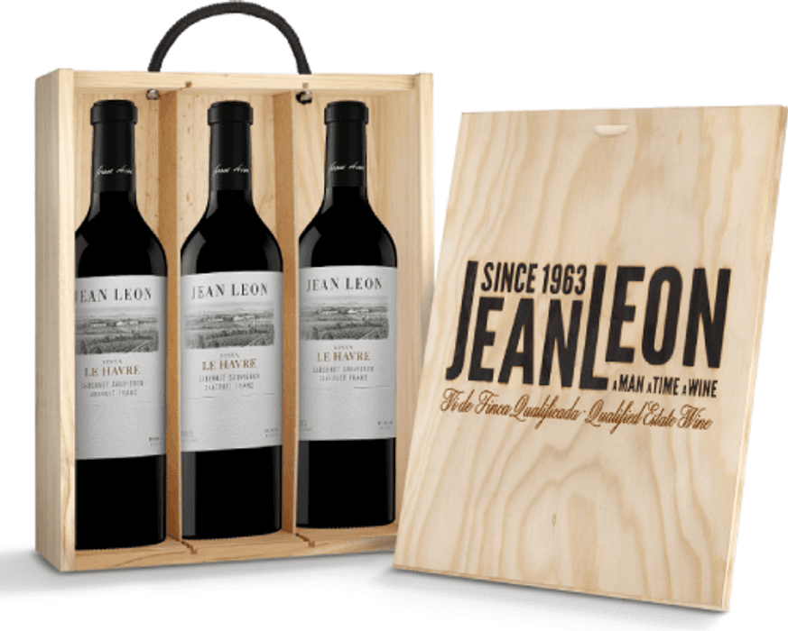 Jean Leon Vinya Le Havre - Estuche de madera 3 botellas de Jean Leon – comprar