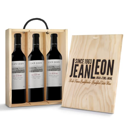 Jean Leon Vinya Le Havre - Estuche de madera 3 botellas – de Jean Leon – en Petit Celler