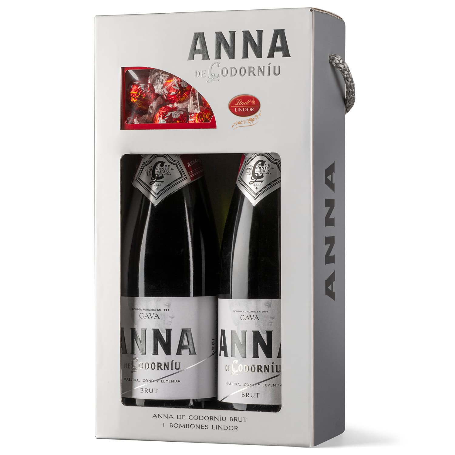 Estuche Anna de Codorníu Brut | 2 botellas + bombones Lindor de Vinoselección – comprar
