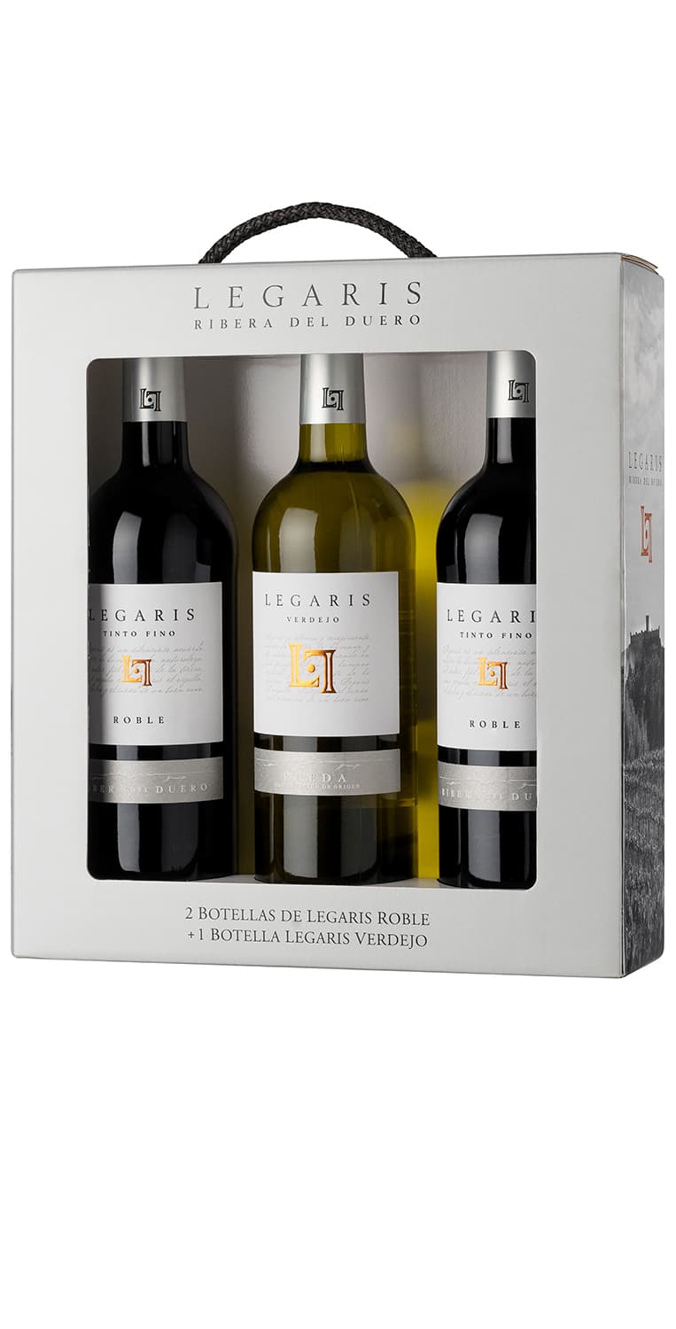 Estuche Legaris Roble + Legaris Verdejo (2+1) – de Vinoselección – en Vinoselección