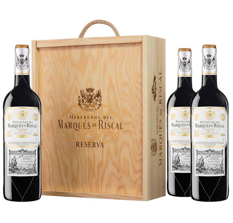 Marqués de Riscal Reserva | 3 botellas en caja de madera – de Vinoselección – en Vinoselección