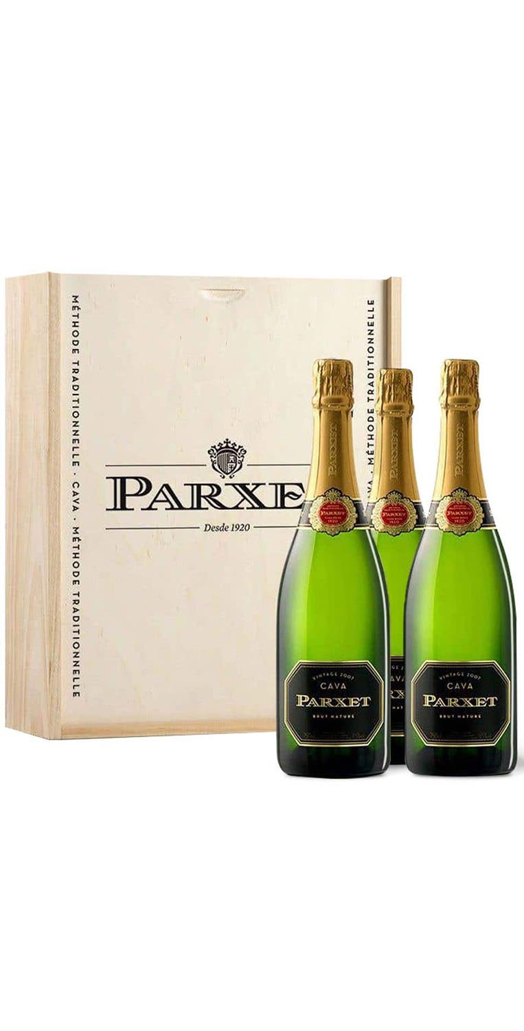Parxet Brut Nature | 3 botellas en caja de madera – de Vinoselección – en Vinoselección