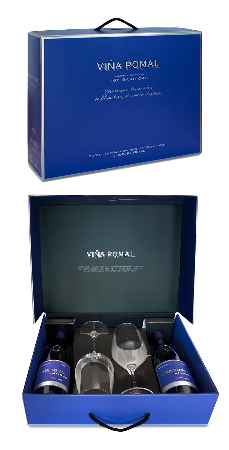 Viña Pomal 106 Barricas Reserva 2017 | 2 botellas + 2 copas – de Vinoselección – en Vinoselección